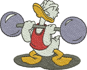 matriz de bordado Pato Donald Levantador de Peso 298