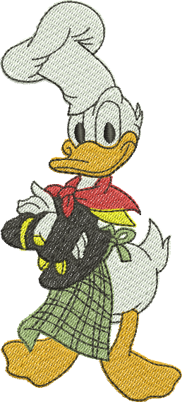 Matriz de Bordado Pato Donald Cozinheiro 334