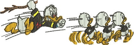 Matriz de Bordado Pato Donald, Huguinho, Zezinho e Luisinho 347