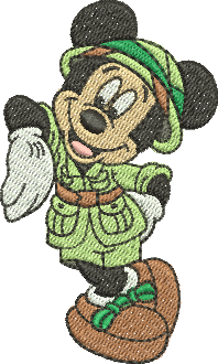 matriz de bordado Mickey Safari 53