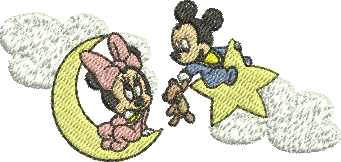 Matriz de Bordado Mickey e Minnie bebê 66