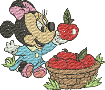 Matriz de Bordado Minnie bebê com maçãs 93