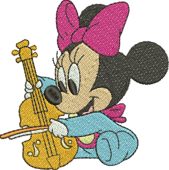 Matriz de Bordado Minnie bebê tocando 96