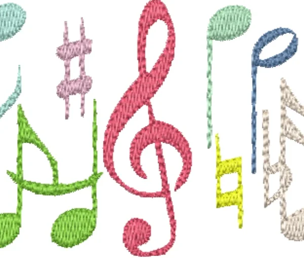 Visualização da Matriz de Bordado Notas Musicais