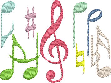 Matriz de Bordado Notas Musicais