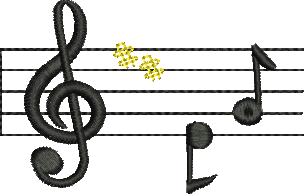 Matriz de Bordado Notas Musicais 20
