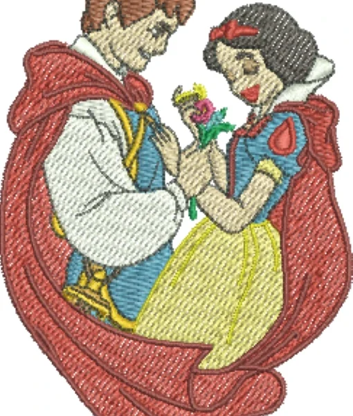 Visualização da matriz de bordado Branca de Neve e Príncipe 02