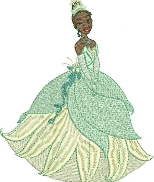 Visualização da Matriz de Bordado Princesa Tiana 90 - Três Tamanhos