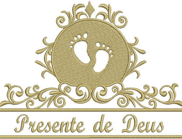 Matriz de Bordado Logo de Pezinho de Bebê 01