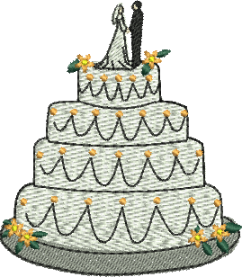 Matriz de Bordado Bolo de Casamento 02