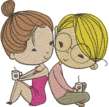 matriz de bordado Amigas 01