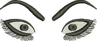 matriz de bordado Olhos Femininos
