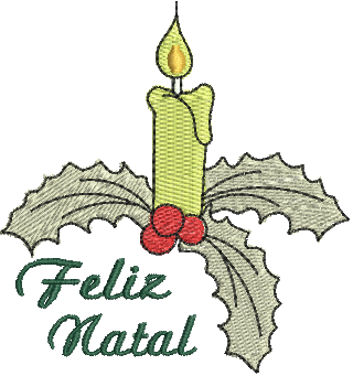 matriz de bordado Vela Natalina 04