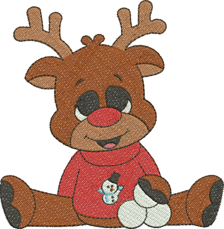 matriz de bordado Rena de Natal – Dois Tamanhos