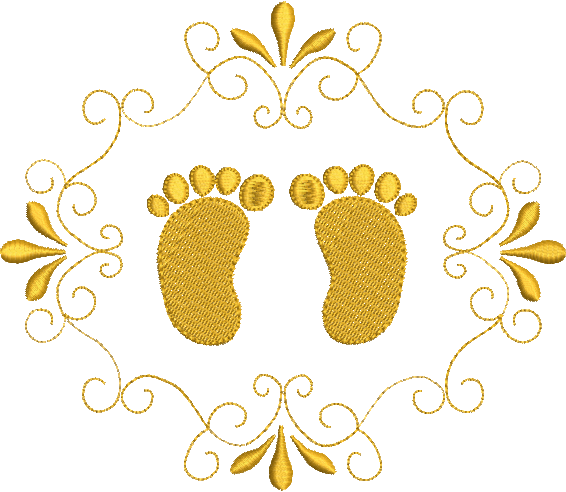 Matriz de Bordado Logo de Pezinho de Bebê 00