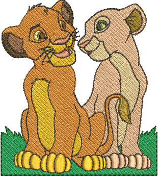 Matriz de Bordado Simba e Nala 06