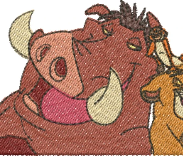 Visualização da Matriz de Bordado Simba Timão e Pumba 11