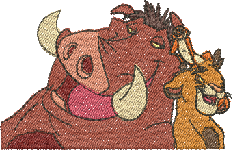 Matriz de Bordado Simba Timão e Pumba 11