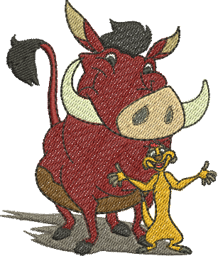Matriz de Bordado Timão e Pumba