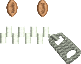 Matriz de Bordado Emoji de Ziper na Boca