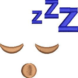 Matriz de Bordado Emoji Dormindo 01