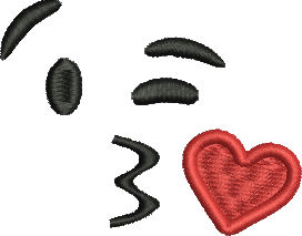 Matriz de Bordado Emoji Mandando Beijo 01
