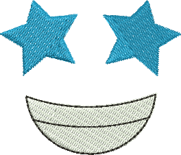 Matriz de Bordado Emoji com Estrela nos Olhos