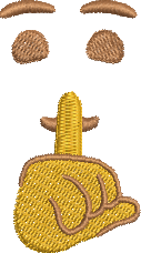 Matriz de Bordado Emoji com Sinal de Silencio