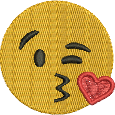 Matriz de Bordado Emoji Mandando Beijo 02