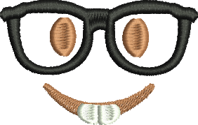 matriz de bordado Emoji Nerd
