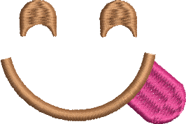 Matriz de Bordado Emoji Saboreando Comida