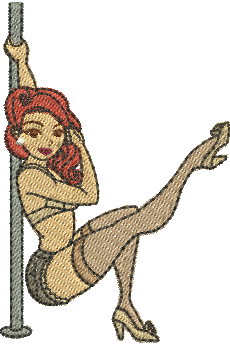 Matriz de Bordado Dançarina de Pole Dance 01