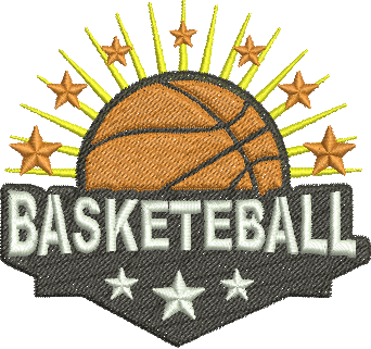 Matriz de Bordado Logo de Basquete