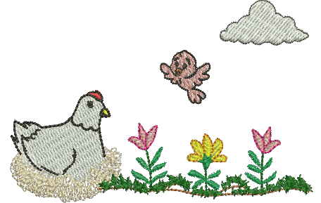 Matriz de Bordado Galinha 03