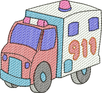 Matriz de Bordado Ambulância de Brinquedo