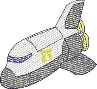 Matriz de Bordado Foguete Espacial de Brinquedo 02