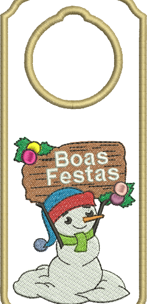 Matriz de Bordado Enfeite de Natal para Porta 02