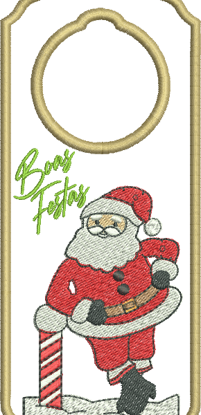Matriz de Bordado Enfeite de Natal para Porta 05