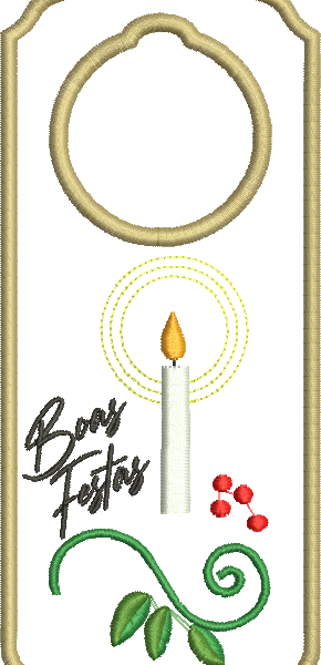 Matriz de Bordado Enfeite de Natal para Porta 07