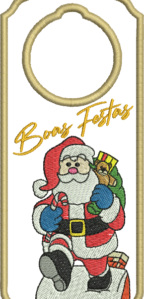Matriz de Bordado Enfeite de Natal para Porta 08