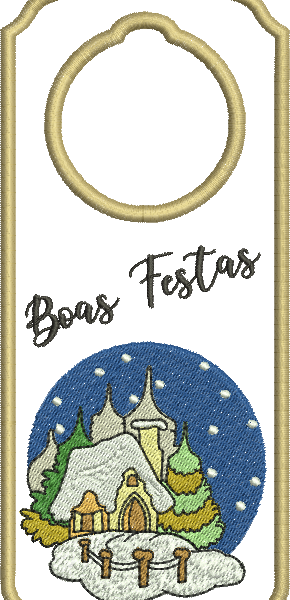Matriz de Bordado Enfeite de Natal para Porta 09