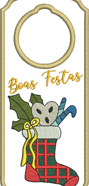 Matriz de Bordado Enfeite de Natal para Porta 10