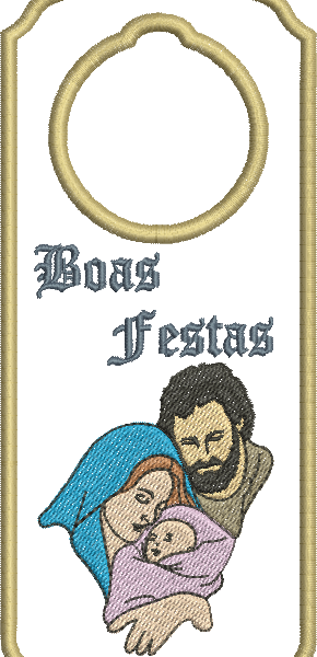 Matriz de Bordado Enfeite de Natal para Porta 14