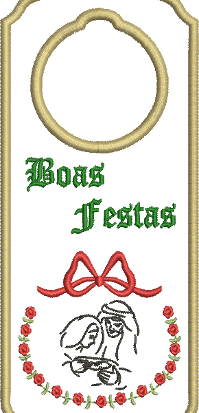 Matriz de Bordado Enfeite de Natal para Porta 15