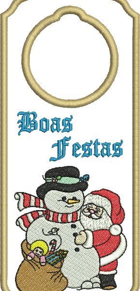Matriz de Bordado Enfeite de Natal para Porta 18
