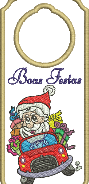 Matriz de Bordado Enfeite de Natal para Porta 19