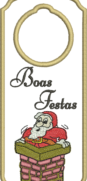 Matriz de Bordado Enfeite de Natal para Porta 20