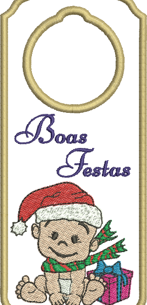Matriz de Bordado Enfeite de Natal para Porta 22