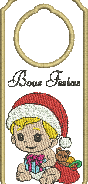 Matriz de Bordado Enfeite de Natal para Porta 23