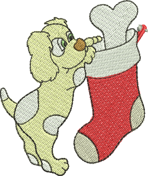matriz de bordado Cachorrinho e Meia